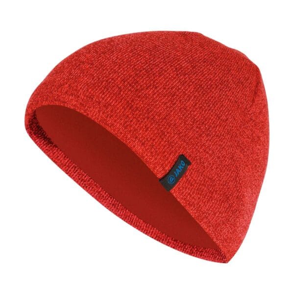 JAKO Gebreide muts (met fleece binnenvoering) Rood gemeleerd Artikelnummer: 1223