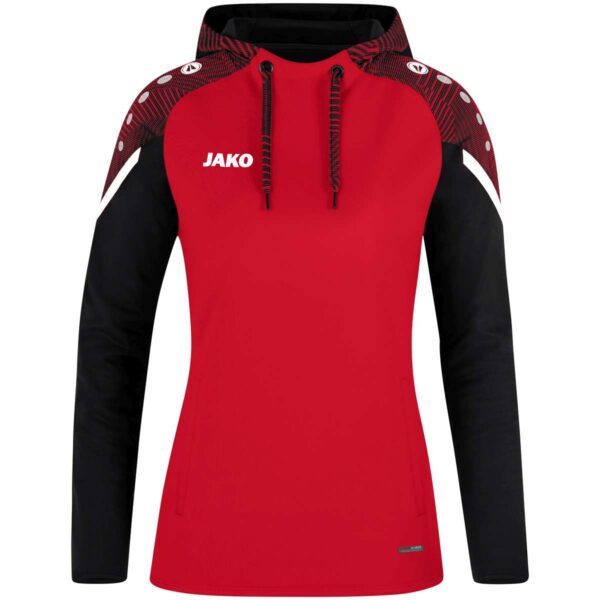 6722_101_D JAKO Sweater met kap Performance zwart/rood Artikelnummer: 6722