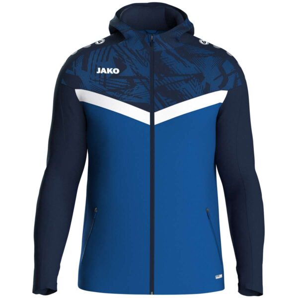 JAKO Jas met kap Iconic royal/marine Artikelnummer: 6824