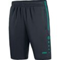 JAKO Trainingsshort Active antraciet/turkoois Artikelnummer: 8595