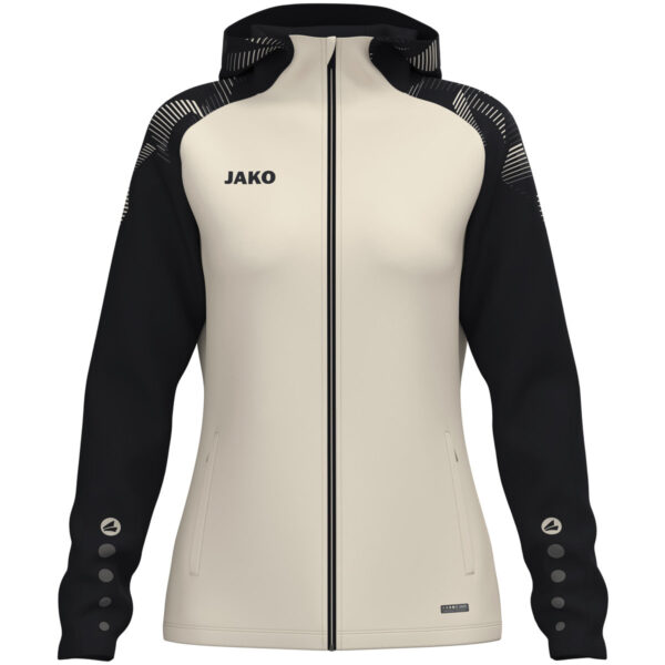 6826D_035 JAKO Jas met kap Sonic Dames - 6826D - Off White/Zwart - JAKO Teamline Sonic
