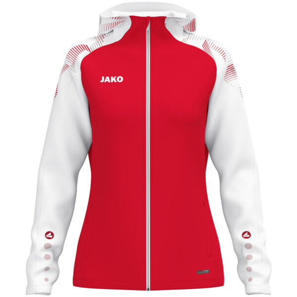 6826D_105 JAKO Jas met kap Sonic Dames - 6826D - rood/wit - JAKO Teamline Sonic