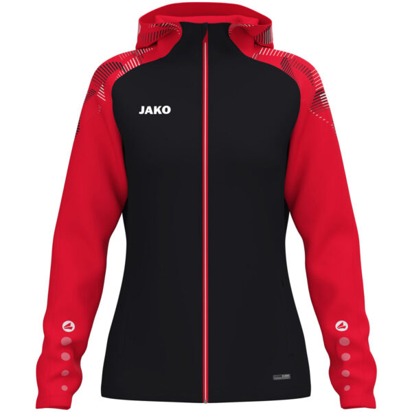 6826D_812 JAKO Jas met kap Sonic Dames - 6826D - zwart/rood - JAKO Teamline Sonic