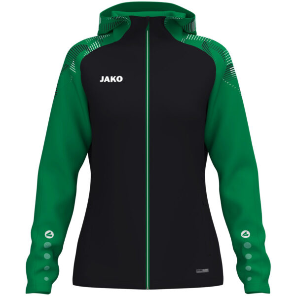6826D_827 JAKO Jas met kap Sonic Dames - 6826D - zwart/groen - JAKO Teamline Sonic