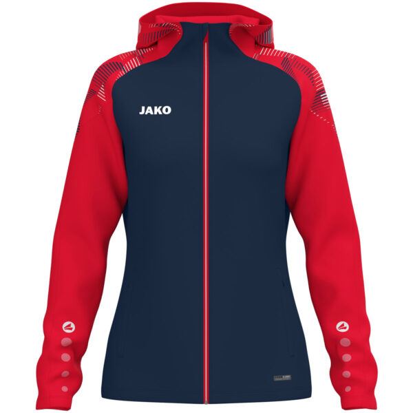 6826D_909 JAKO Jas met kap Sonic Dames - 6826D - marine/rood - JAKO Teamline Sonic