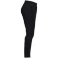 JAKO Trainingsbroek One 8400D voor dames in zwart, sportieve broek met ribgebreide inzetstukken bij de kuiten, ritssluiting bij de pijpen en zijzakken, ideaal voor training, warming-up en dagelijks gebruik. JAKO Teamline One
