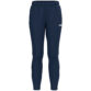 JAKO Trainingsbroek One 8400D voor dames in marine, sportieve broek met ribgebreide inzetstukken bij de kuiten, ritssluiting bij de pijpen en zijzakken, ideaal voor training, warming-up en dagelijks gebruik. JAKO Teamline One