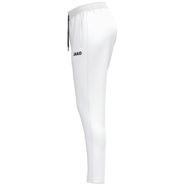 8401D_000_P02 JAKO Joggingbroek One Cotton 8401D Dames in wit, zachte en ademende katoenen broek met elastische tailleband en zijzakken, perfect voor sport, ontspanning en dagelijks gebruik. JAKO Teamline One