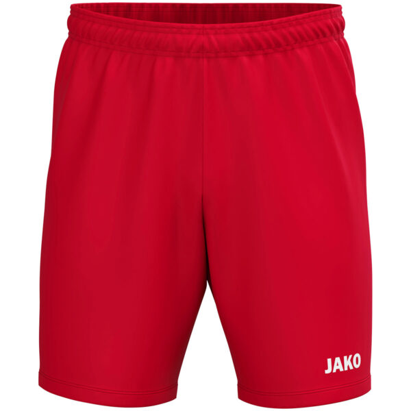 8500_100 JAKO Trainingsshort One 8500 in rood, sportieve short zonder binnenbroekje met elastische tailleband en optimale bewegingsvrijheid, ideaal voor training en actieve dagen. JAKO Teamline One