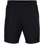 JAKO Trainingsshort One 8500 in zwart/zwart, sportieve short zonder binnenbroekje met elastische tailleband en optimale bewegingsvrijheid, ideaal voor training en actieve dagen. JAKO Teamline One