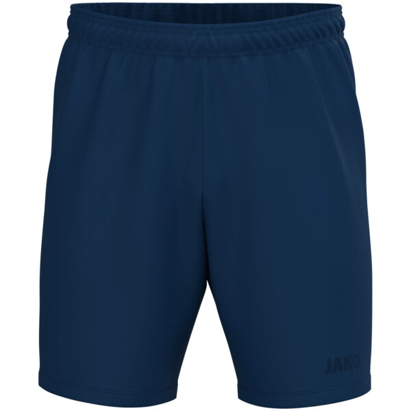 8500_930 JAKO Trainingsshort One 8500 in navy, sportieve short zonder binnenbroekje met elastische tailleband en optimale bewegingsvrijheid, ideaal voor training en actieve dagen. JAKO Teamline One