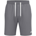 JAKO Joggingshort One Cotton 8501 in grijs, comfortabele katoenen short met elastische tailleband en steekzakken, ideaal voor sport, training en casual gebruik. JAKO Teamline One
