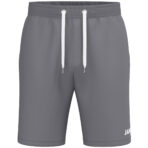 JAKO Joggingshort One Cotton 8501 in grijs, comfortabele katoenen short met elastische tailleband en steekzakken, ideaal voor sport, training en casual gebruik. JAKO Teamline One