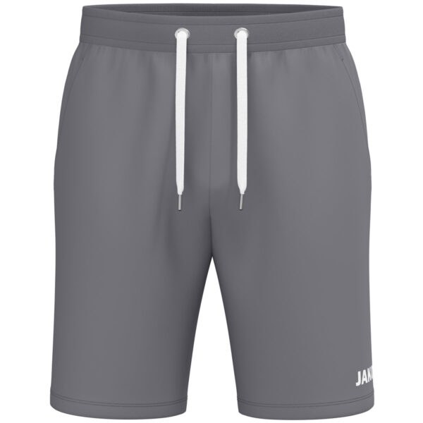 8501_825 JAKO Joggingshort One Cotton 8501 in grijs, comfortabele katoenen short met elastische tailleband en steekzakken, ideaal voor sport, training en casual gebruik. JAKO Teamline One