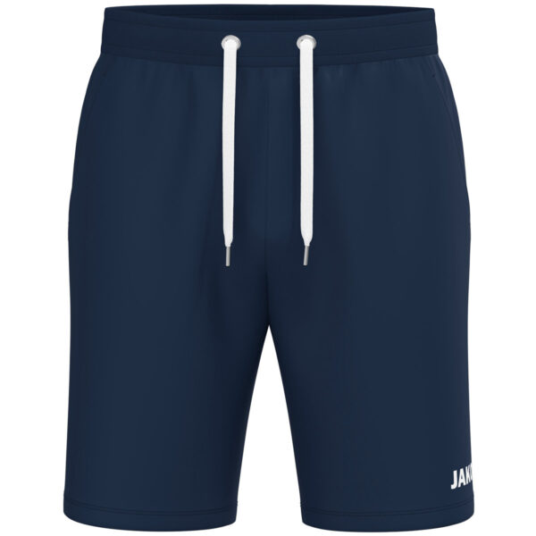 8501_900 JAKO Joggingshort One Cotton 8501 in marine, comfortabele katoenen short met elastische tailleband en steekzakken, ideaal voor sport, training en casual gebruik. JAKO Teamline One