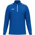 JAKO Ziptop One 8600 in royal, sportieve ziptop van gerecycled polyester met zachte microfleece binnenkant, ideaal voor training, warming-up en vrije tijd. JAKO Teamline One