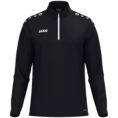 JAKO Ziptop One 8600 in zwart, sportieve ziptop van gerecycled polyester met zachte microfleece binnenkant, ideaal voor training, warming-up en vrije tijd. JAKO Teamline One
