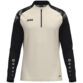JAKO Ziptop Sonic 8626 in off white en zwart, sportieve ziptop van gerecycled polyester met zachte microfleece binnenkant, ideaal voor training, warming-up en vrije tijd. JAKO Teamline Sonic