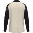 JAKO Ziptop Sonic 8626 in off white en zwart, sportieve ziptop van gerecycled polyester met zachte microfleece binnenkant, ideaal voor training, warming-up en vrije tijd. JAKO Teamline Sonic