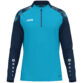 JAKO Ziptop Sonic 8626 in aqua/marine, sportieve ziptop van gerecycled polyester met zachte microfleece binnenkant, ideaal voor training, warming-up en vrije tijd. JAKO Teamline Sonic