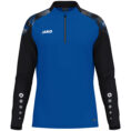 JAKO Ziptop Sonic 8626 in royal blauw en zwart, sportieve ziptop van gerecycled polyester met zachte microfleece binnenkant, ideaal voor training, warming-up en vrije tijd. JAKO Teamline Sonic