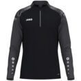 JAKO Ziptop Sonic 8626 in zwart/antraciet, sportieve ziptop van gerecycled polyester met zachte microfleece binnenkant, ideaal voor training, warming-up en vrije tijd. JAKO Teamline Sonic