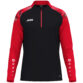 JAKO Ziptop Sonic 8626 in zwart/rood, sportieve ziptop van gerecycled polyester met zachte microfleece binnenkant, ideaal voor training, warming-up en vrije tijd. JAKO Teamline Sonic