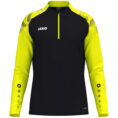 JAKO Ziptop Sonic 8626 in zwart/geel, sportieve ziptop van gerecycled polyester met zachte microfleece binnenkant, ideaal voor training, warming-up en vrije tijd. JAKO Teamline Sonic