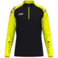 JAKO Ziptop Sonic 8626 in zwart/geel, sportieve ziptop van gerecycled polyester met zachte microfleece binnenkant, ideaal voor training, warming-up en vrije tijd. JAKO Teamline Sonic