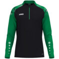 JAKO Ziptop Sonic 8626 in zwart/sportgroen, sportieve ziptop van gerecycled polyester met zachte microfleece binnenkant, ideaal voor training, warming-up en vrije tijd. JAKO Teamline Sonic