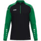 JAKO Ziptop Sonic 8626 in zwart/sportgroen, sportieve ziptop van gerecycled polyester met zachte microfleece binnenkant, ideaal voor training, warming-up en vrije tijd. JAKO Teamline Sonic
