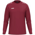 JAKO Sweater One 8800 in bordeaux, sportieve sweater van gerecycled polyester met zachte microfleece binnenkant, ideaal voor training, warming-up en dagelijks gebruik. JAKO Teamline One