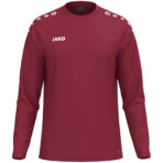 JAKO Sweater One 8800 in bordeaux, sportieve sweater van gerecycled polyester met zachte microfleece binnenkant, ideaal voor training, warming-up en dagelijks gebruik. JAKO Teamline One