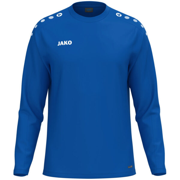 8800_400 JAKO Sweater One 8800 in royal, sportieve sweater van gerecycled polyester met zachte microfleece binnenkant, ideaal voor training, warming-up en dagelijks gebruik. JAKO Teamline One