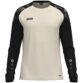 JAKO Longsleeve Sonic 8826 in Off White/Zwart, sportieve longsleeve van gerecycled polyester met printschouderinzet, ademend en slijtvast, ideaal voor training, warming-up en dagelijks gebruik. JAKO Teamline Sonic