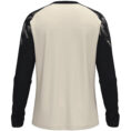 JAKO Longsleeve Sonic 8826 in Off White/Zwart, sportieve longsleeve van gerecycled polyester met printschouderinzet, ademend en slijtvast, ideaal voor training, warming-up en dagelijks gebruik. JAKO Teamline Sonic