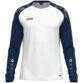 JAKO Longsleeve Sonic 8826 in wit/marine/rood, sportieve longsleeve van gerecycled polyester met printschouderinzet, ademend en slijtvast, ideaal voor training, warming-up en dagelijks gebruik. JAKO Teamline Sonic