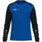 JAKO Longsleeve Sonic 8826 in royal/zwart, sportieve longsleeve van gerecycled polyester met printschouderinzet, ademend en slijtvast, ideaal voor training, warming-up en dagelijks gebruik. JAKO Teamline Sonic