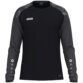 JAKO Longsleeve Sonic 8826 in zwart/antraciet, sportieve longsleeve van gerecycled polyester met printschouderinzet, ademend en slijtvast, ideaal voor training, warming-up en dagelijks gebruik. JAKO Teamline Sonic