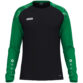 JAKO Longsleeve Sonic 8826 in zwart/sportgroen, sportieve longsleeve van gerecycled polyester met printschouderinzet, ademend en slijtvast, ideaal voor training, warming-up en dagelijks gebruik. JAKO Teamline Sonic