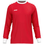 JAKO Keepershirt One 8900 in rood, sportief keepersshirt van gerecycled polyester, licht, ademend en slijtvast, met contrasterende ribkraag en mouwuiteinden, perfect voor training en wedstrijden. JAKO Teamline One. JAKO Keeperskleding