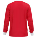 JAKO Keepershirt One 8900 in rood, sportief keepersshirt van gerecycled polyester, licht, ademend en slijtvast, met contrasterende ribkraag en mouwuiteinden, perfect voor training en wedstrijden. JAKO Teamline One. JAKO Keeperskleding