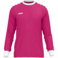 JAKO Keepershirt One 8900 in deep pink, sportief keepersshirt van gerecycled polyester, licht, ademend en slijtvast, met contrasterende ribkraag en mouwuiteinden, perfect voor training en wedstrijden. JAKO Teamline One. JAKO Keeperskleding