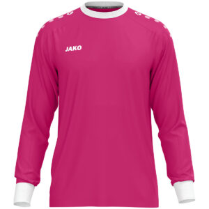 JAKO Keepershirt One 8900 in deep pink, sportief keepersshirt van gerecycled polyester, licht, ademend en slijtvast, met contrasterende ribkraag en mouwuiteinden, perfect voor training en wedstrijden. JAKO Teamline One. JAKO Keeperskleding