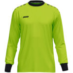 JAKO Keepershirt One 8900 in fluorgroen, sportief keepersshirt van gerecycled polyester, licht, ademend en slijtvast, met contrasterende ribkraag en mouwuiteinden, perfect voor training en wedstrijden. JAKO Teamline One. JAKO Keeperskleding