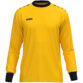 JAKO Keepershirt One 8900 in geel, sportief keepersshirt van gerecycled polyester, licht, ademend en slijtvast, met contrasterende ribkraag en mouwuiteinden, perfect voor training en wedstrijden. JAKO Teamline One. JAKO Keeperskleding