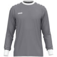 JAKO Keepershirt One 8900 in Grijs, sportief keepersshirt van gerecycled polyester, licht, ademend en slijtvast, met contrasterende ribkraag en mouwuiteinden, perfect voor training en wedstrijden. JAKO Teamline One. JAKO Keeperskleding