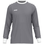 JAKO Keepershirt One 8900 in Grijs, sportief keepersshirt van gerecycled polyester, licht, ademend en slijtvast, met contrasterende ribkraag en mouwuiteinden, perfect voor training en wedstrijden. JAKO Teamline One. JAKO Keeperskleding