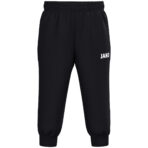 JAKO Polyesterbroek One Bambini 9200B in zwart, sportieve en functionele broek van gerecycled polyester voor kinderen, met ritssluiting aan de pijpen en praktische zijzakken, ideaal voor training en vrije tijd. JAKO Teamline One