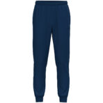 JAKO Polyesterbroek One 9200 in navy, sportieve en comfortabele broek van gerecycled polyester, met ritssluiting aan de pijpen en praktische zijzakken, ideaal voor training en dagelijks gebruik. JAKO Teamline One